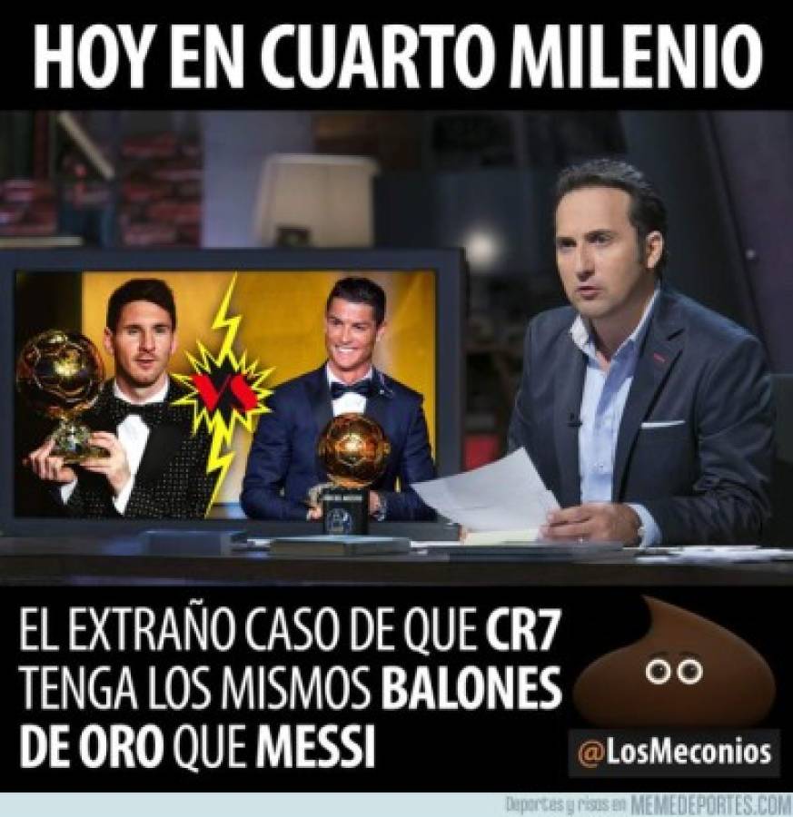 Cristiano recibe su quinto Balón de Oro y los memes atizan contra Messi