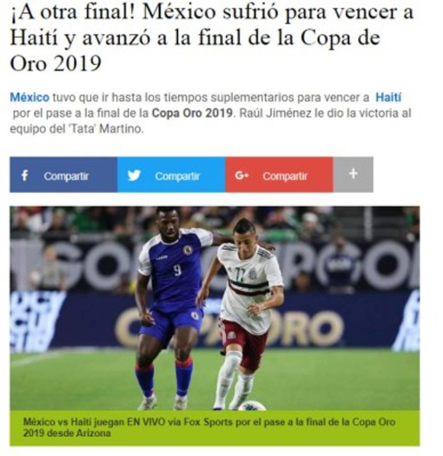 La prensa internacional tilda de 'bochornoso' el triunfo de México sobre Haití   