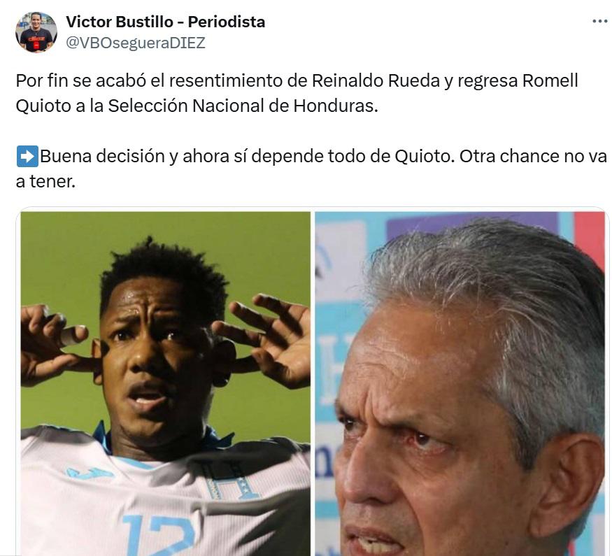 Quioto regresa a la Selección y causa euforia en la prensa de Honduras: “él debe responder en la cancha”