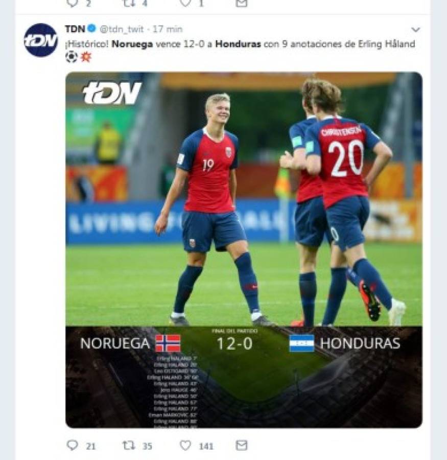 ¡Bochorno mundial! La prensa internacional habla del 12-0 de Noruega a Honduras