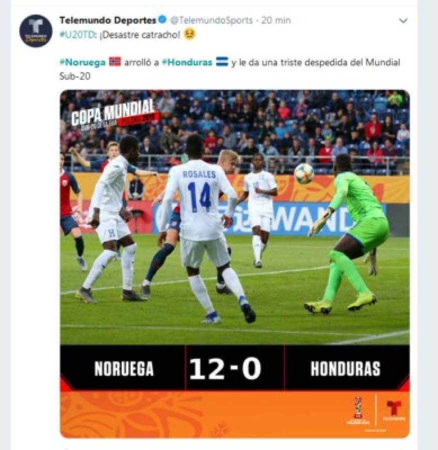 ¡Bochorno mundial! La prensa internacional habla del 12-0 de Noruega a Honduras