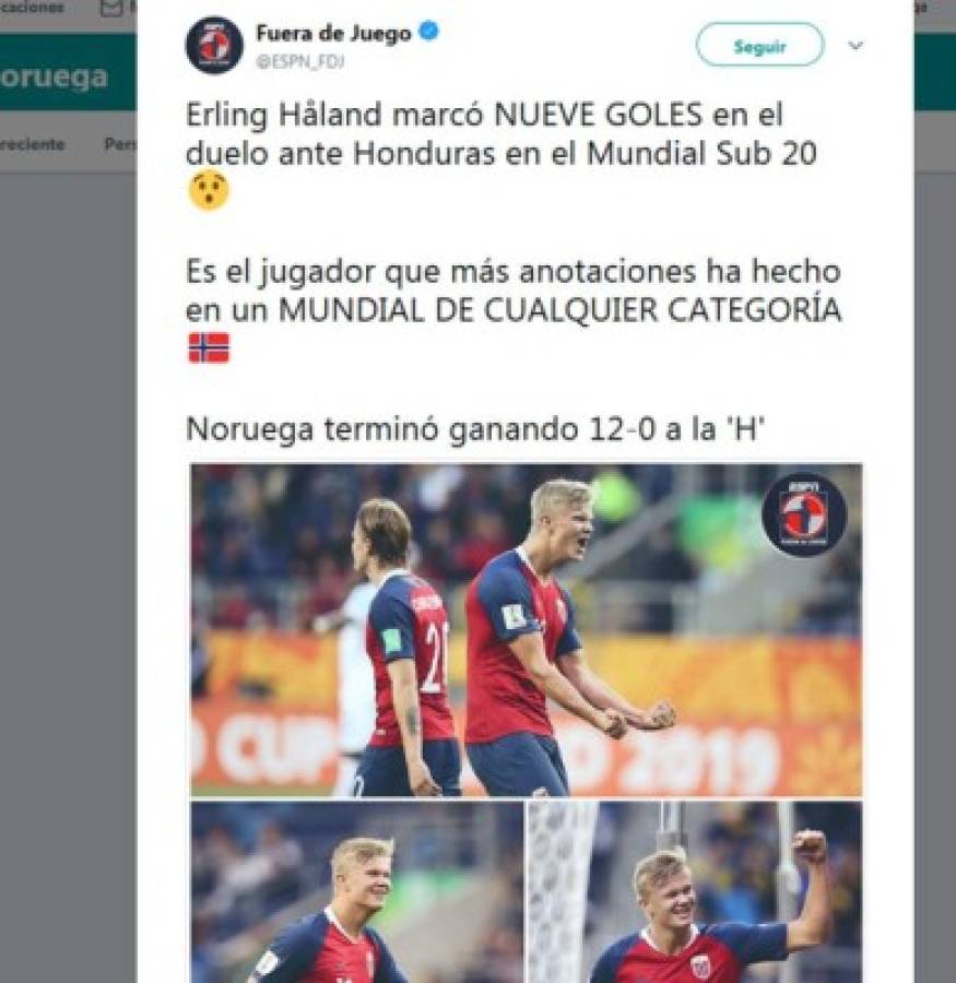 ¡Bochorno mundial! La prensa internacional habla del 12-0 de Noruega a Honduras