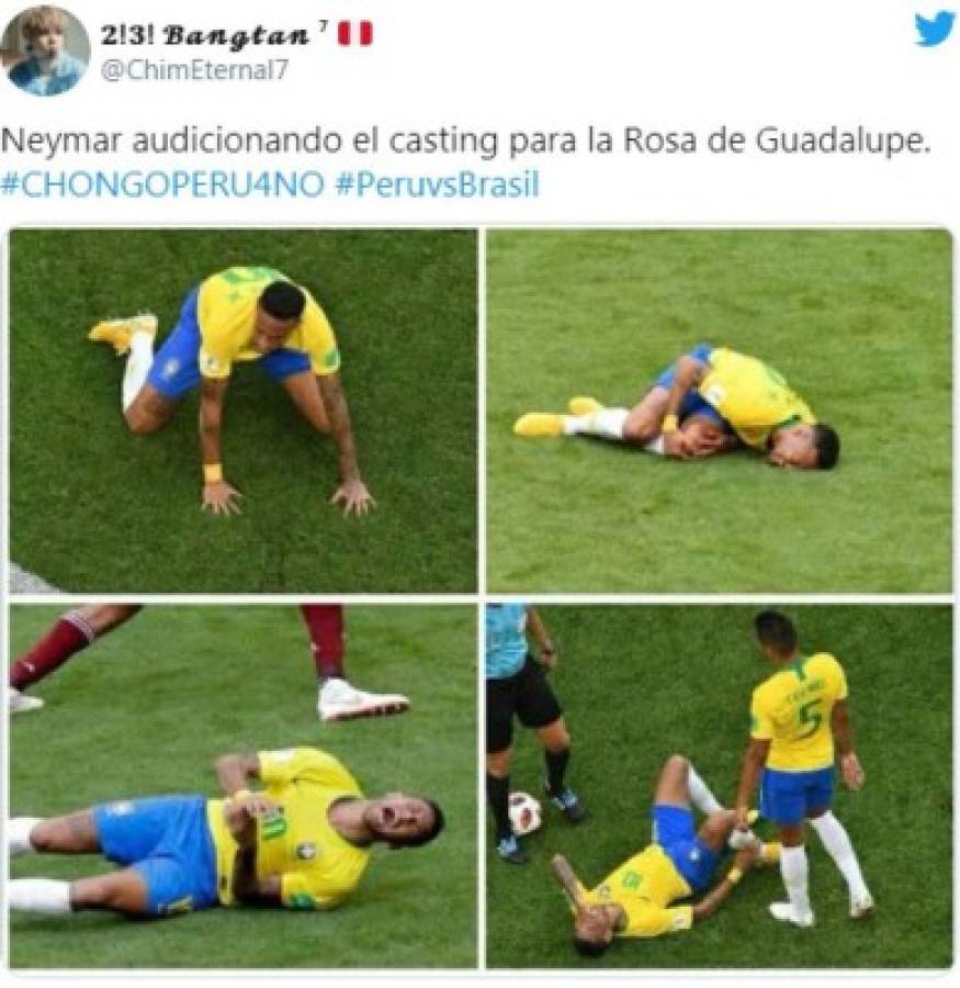 Los memes destruyen a Neymar por fingir faltas en un polémico Perú-Brasil