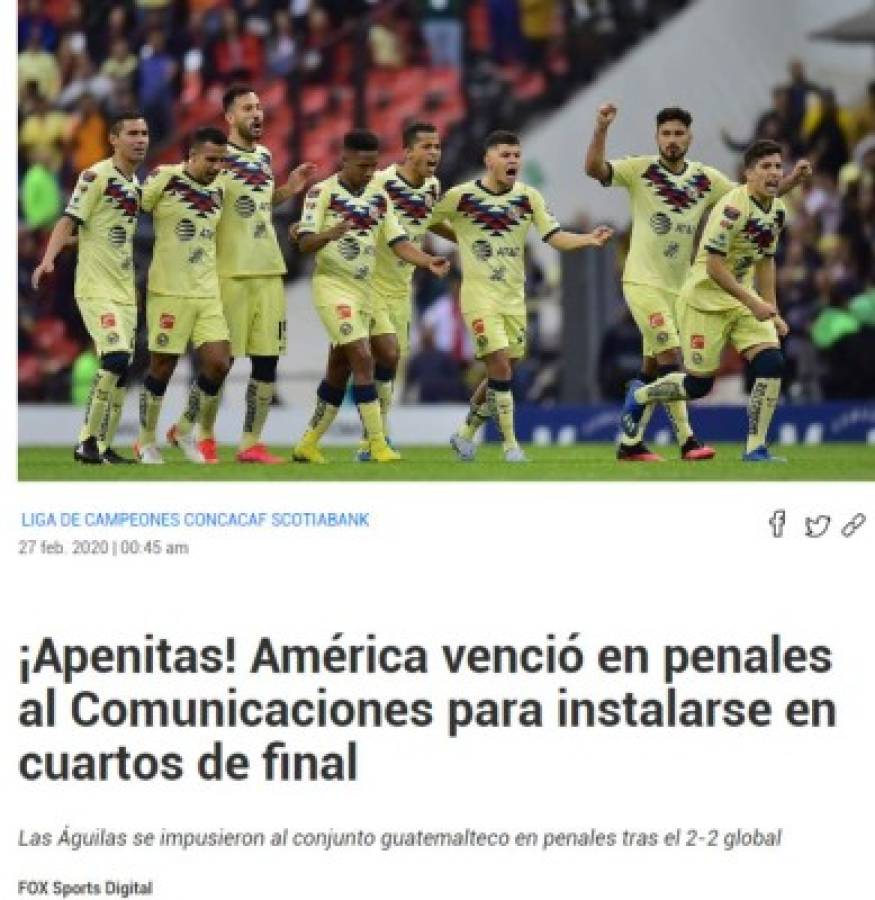 Lo que dice la prensa mexicana y mundial de los sufridos triunfos de América y Tigres en Concachampions