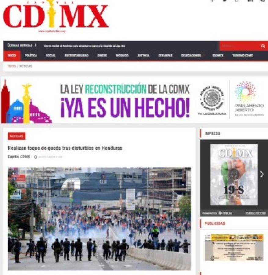 Así se refieren los medios internacionales de lo que pasa en Honduras