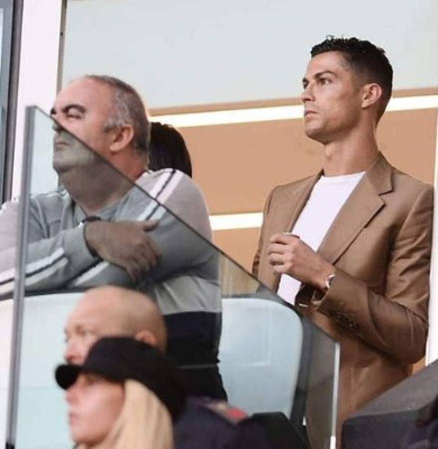 No los deja solo: Cristiano Ronaldo acompañó a la Juventus desde el palco