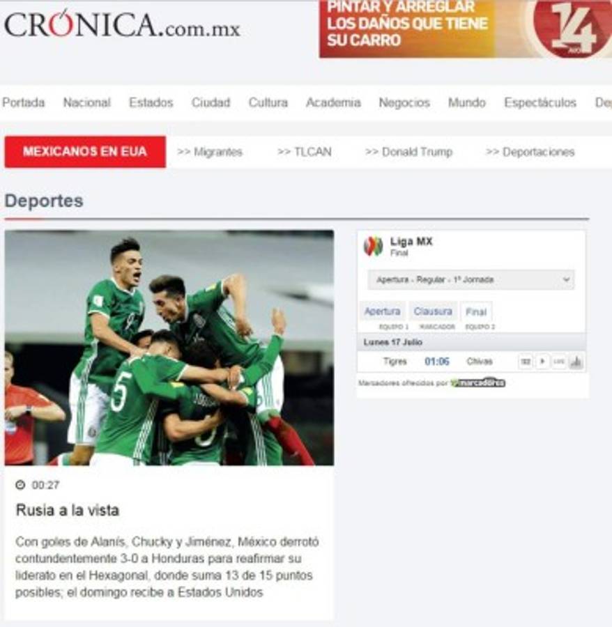 Así amaneció prensa mexicana luego de triunfo ante Honduras en el Azteca