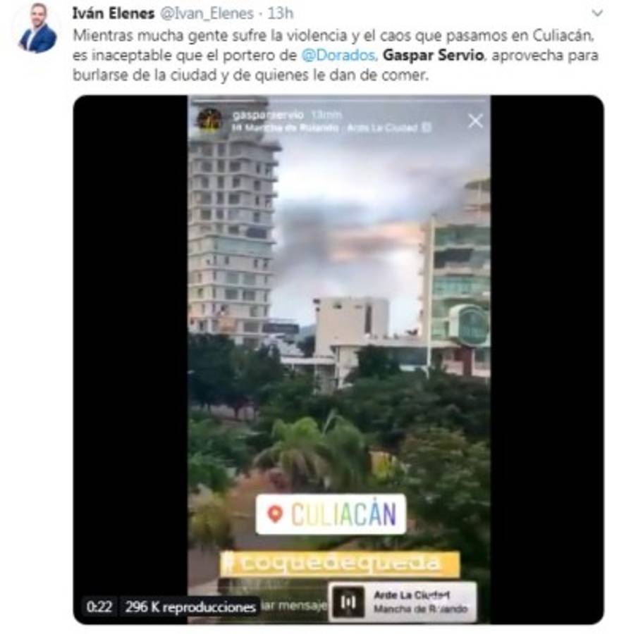 Lo que dicen en redes sociales de Gaspar Servio tras su polémico vídeo en Culiacán: 'Futbolista sin cerebro' 