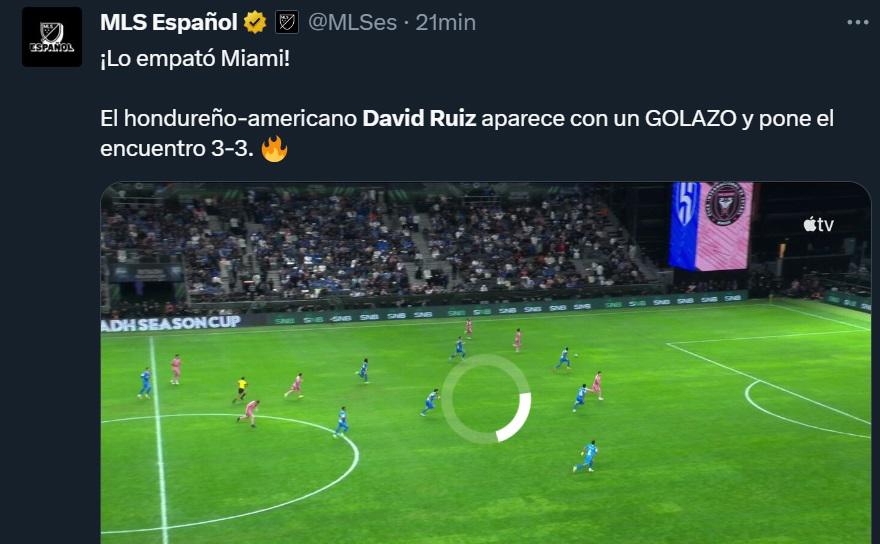 “Lo celebró con Messi”: Prensa internacional se rinde tras el golazo de David Ruiz con Inter Miami ante Al Hilal