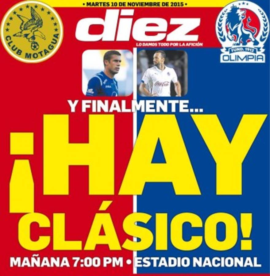 Portadas digitales de DIEZ de este martes 10 de noviembre