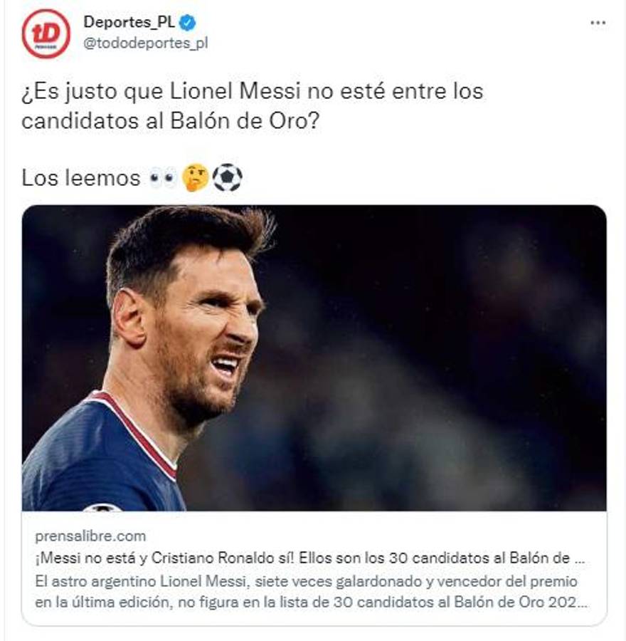 “Su declive es imparable, se hizo la luz”: Así reaccionó la prensa luego de que Messi quedó fuera del Balón de Oro 2022