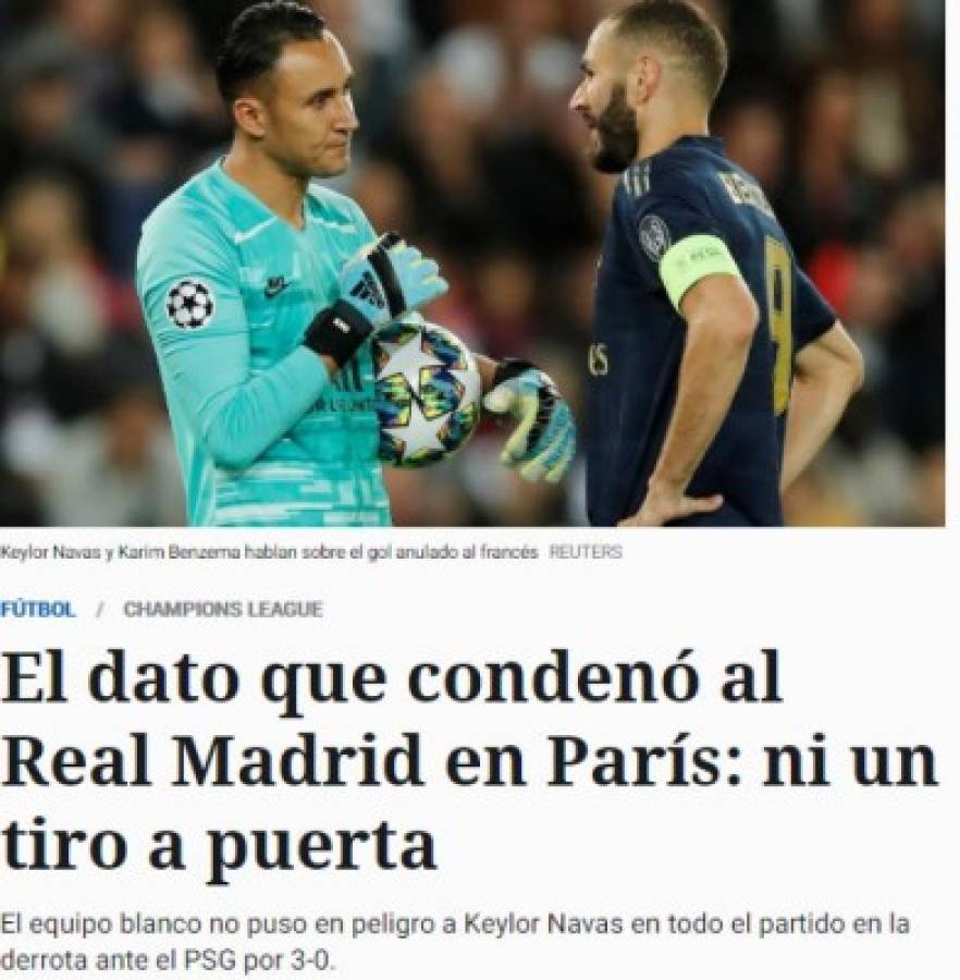 Así reaccionó la prensa internacional tras la humillante derrota del Real Madrid ante PSG: 'Sin alma'