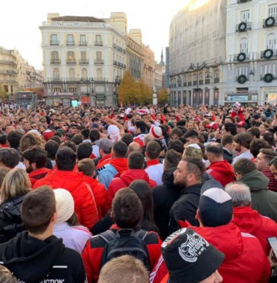 ¡Ambientazo! River invade Madrid a un día de la final de Copa Libertadores