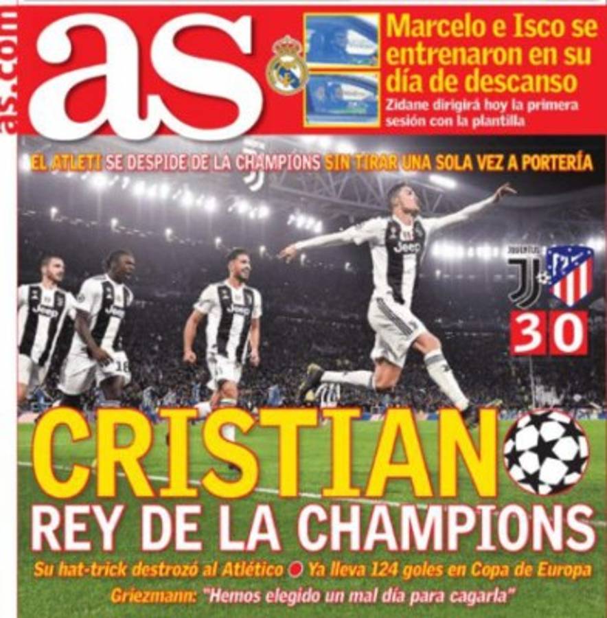 Las portadas se rinden ante Cristiano Ronaldo tras su hattrick ante el Atlético en Champions