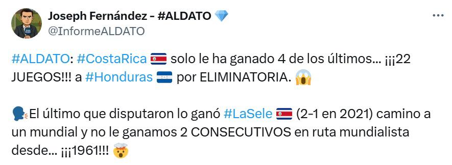 Ticos tienen el cierre más complicado: prensa de Honduras y Costa Rica imponen estadísticas brutales a favor de los catrachos