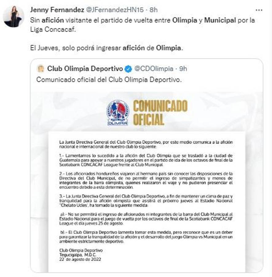 “Decisión acertada y lamentan lo sucedido”: La reacción de la prensa ante la prohibición de Olimpia a los aficionados de Municipal