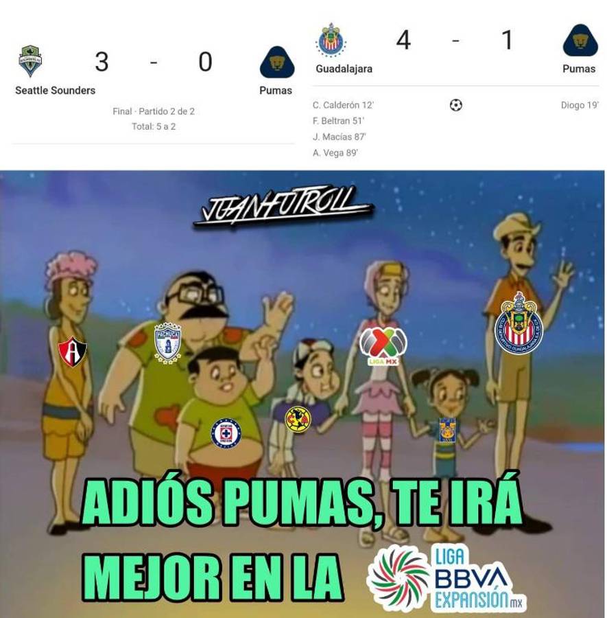 Ser de Pumas en estos momentos es cruel: Los memes que dejó la humillación de UNAM ante Chivas