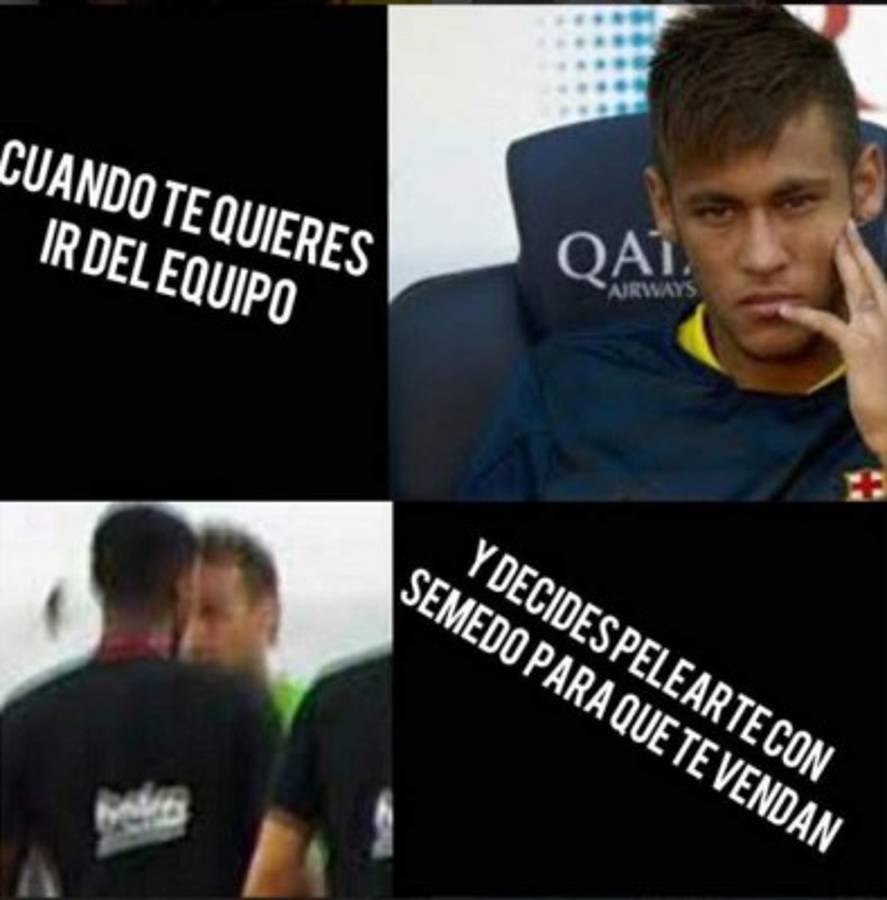 ¡NO PERDONAN! Los memes de la pelea entre Neymar y Semedo