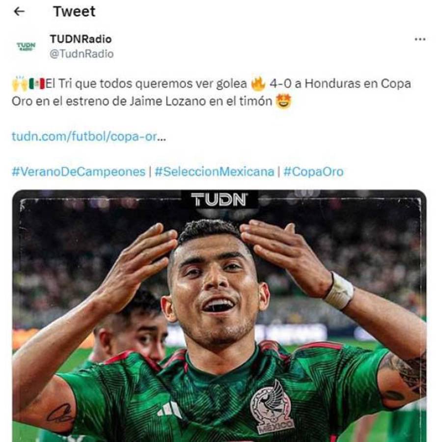 “Honduras no es parámetro”, “son una lágrima” y “no hay progreso”: La reacción de la prensa de México tras la paliza en Copa Oro
