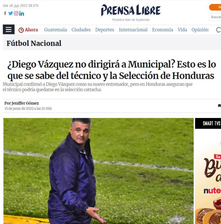 La Prensa Libre: ¿Diego Vázquez no dirigirá al Municipal?