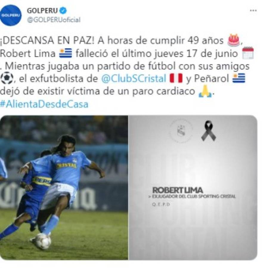 Muerte de Robert Lima estremeció al mundo del fútbol en Sudamérica: 'Esperaba que fuera un error o una mentira'