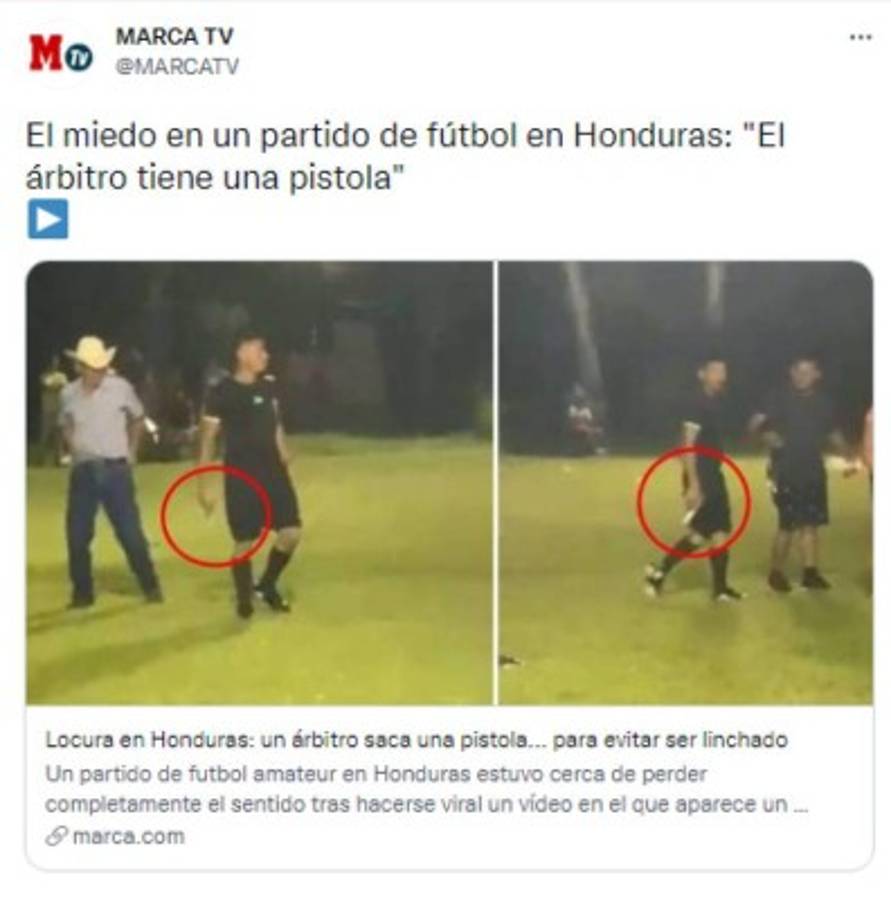 'Barbaridad en Honduras': La repercusión mundial que generó el árbitro que sacó una pistola en Copán  