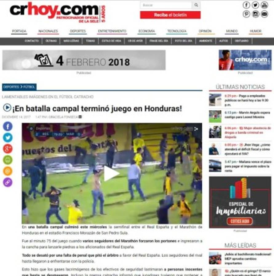 Así reaccionan los medios internacionales por desorden en el Morazán