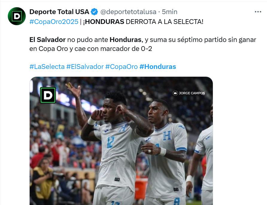 Honduras enmienda el desastre y El Salvador, al borde de la eliminación, las redes explotan con el triunfo catracho en Copa Oro