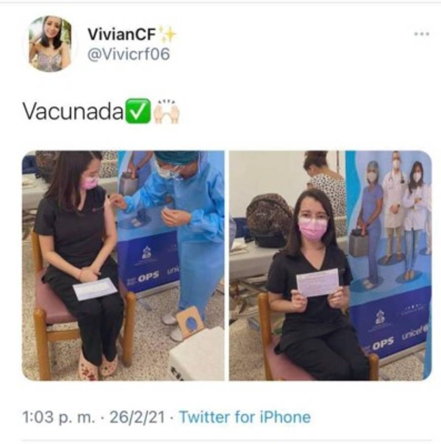 Novia de futbolista de Marathón, Mathías Techera, entre las primeras vacunadas contra el covid-19 en Honduras