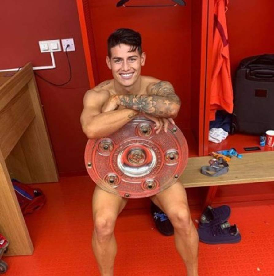 James Rodríguez y Shannon de Lima juntos en la celebración del Bayern Múnich