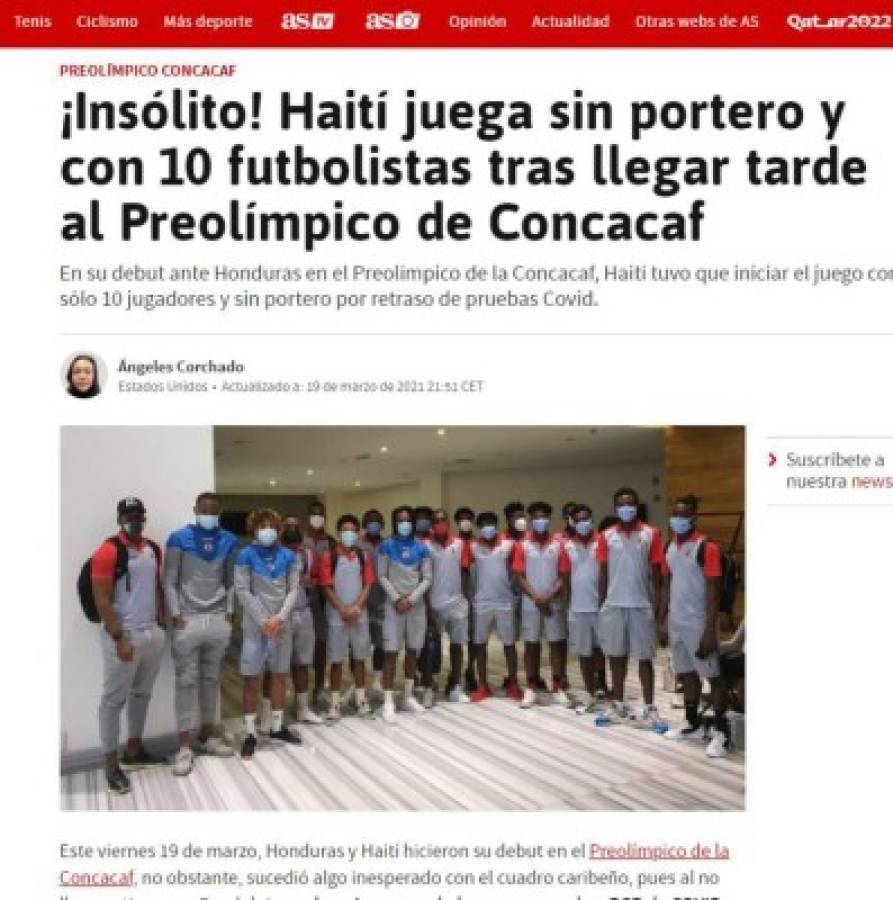 Lo que dicen los medios sobre el debut y victoria de Honduras ante Haití en el Preolímpico 2021