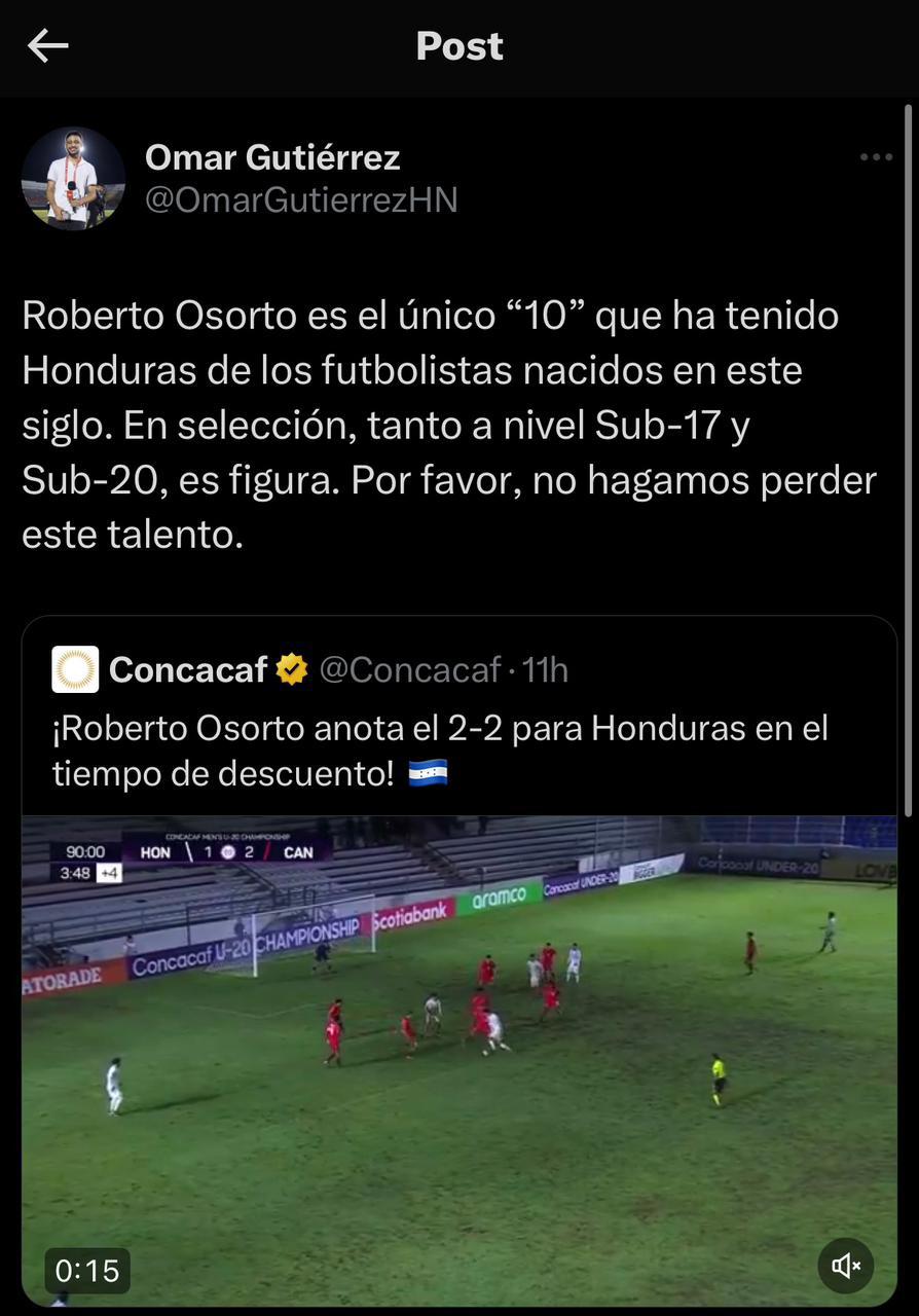 ”El mejor de Honduras”, “alma de la Selección”: Prensa se rinde ante Roberto Osorto tras ser héroe en el Premundial Sub-20
