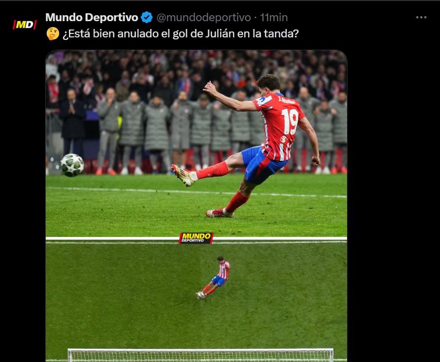 La polémica está al rojo vivo con el penal de Julián Álvarez en el Atlético vs Real Madrid y Cristóbal Soria se burló de Vinicius