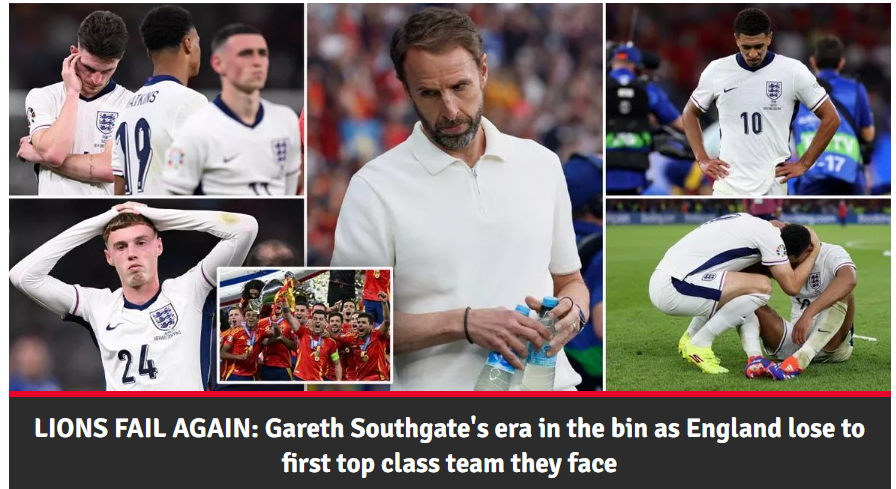 Lo que dice la prensa de Inglaterra tras perder otra final de la Eurocopa: “60 años de dolor; España nos rompe el corazón”