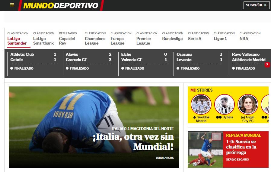 “Otro desastre” y “tragedia”: Lo que dice la prensa mundial tras el nuevo fracaso de Italia, afuera de Qatar 2022