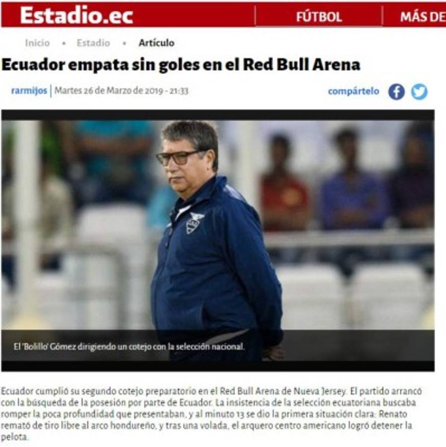 ¡Críticas Lo que dicen los medios internacionales tras el empate de Honduras y Ecuador