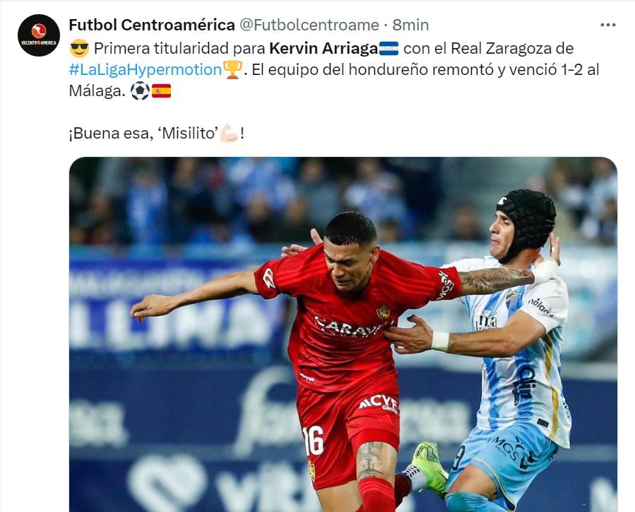 “Estoy enamorado del fichaje de Kervin Arriaga”: aficionados del Zaragoza y periodistas llenan de elogios al hondureño tras victoria contra Málaga