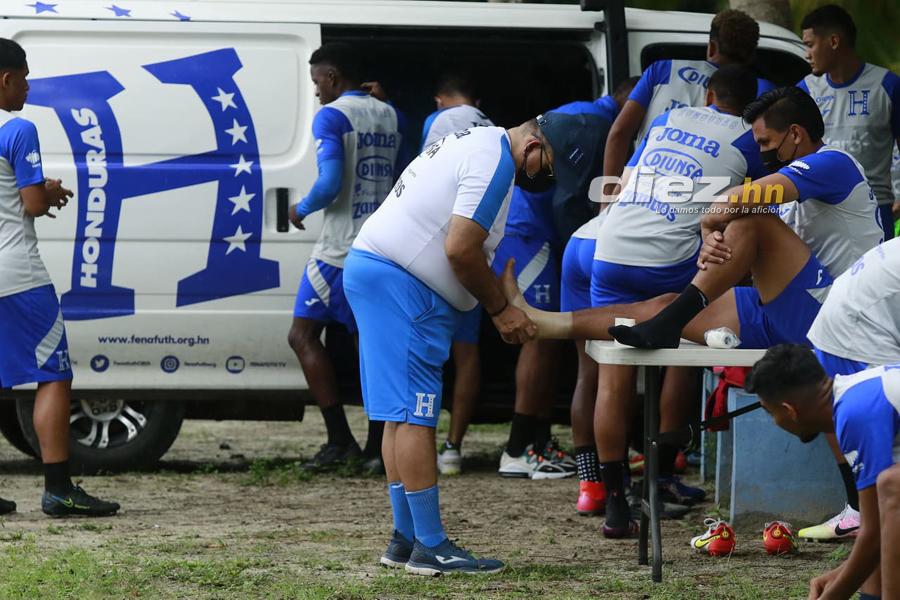 ¡Dos novedades y lluvia! Las postales del segundo entreno de la Selección de Honduras de cara al amistoso con Colombia