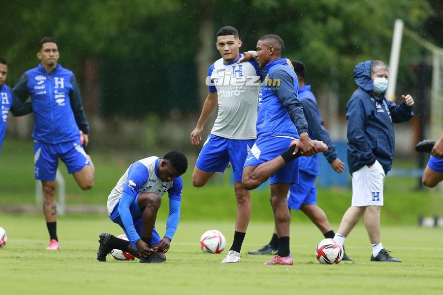¡Dos novedades y lluvia! Las postales del segundo entreno de la Selección de Honduras de cara al amistoso con Colombia