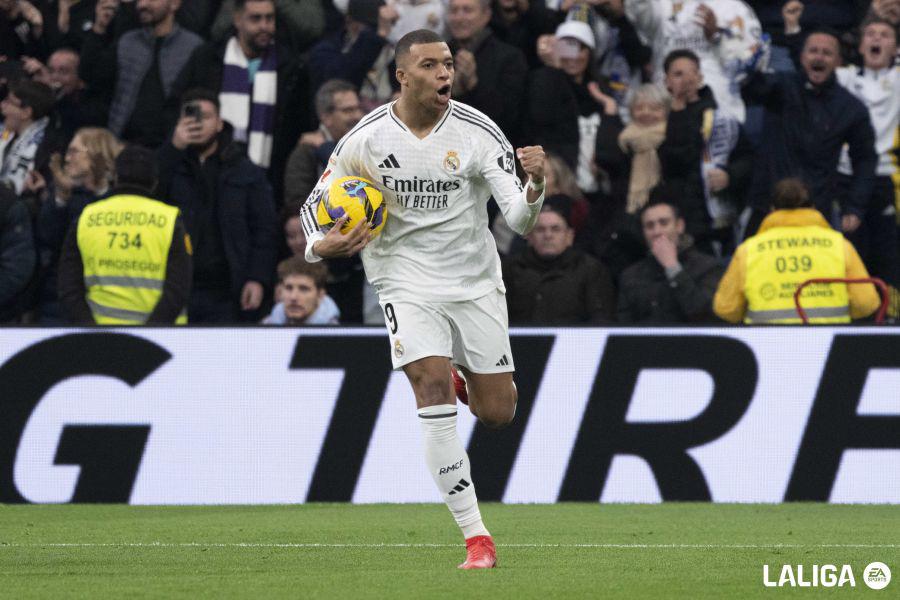 Mbappé anotó doblete en la goleada del Real Madrid sobre Las Palmas. (Foto LaLiga).