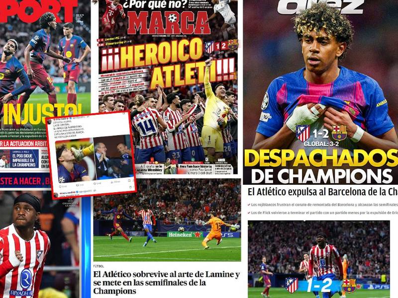 Así reacciona la prensa mundial luego de la dolorosa caída del Barcelona frente al Atlético en la Champions League.