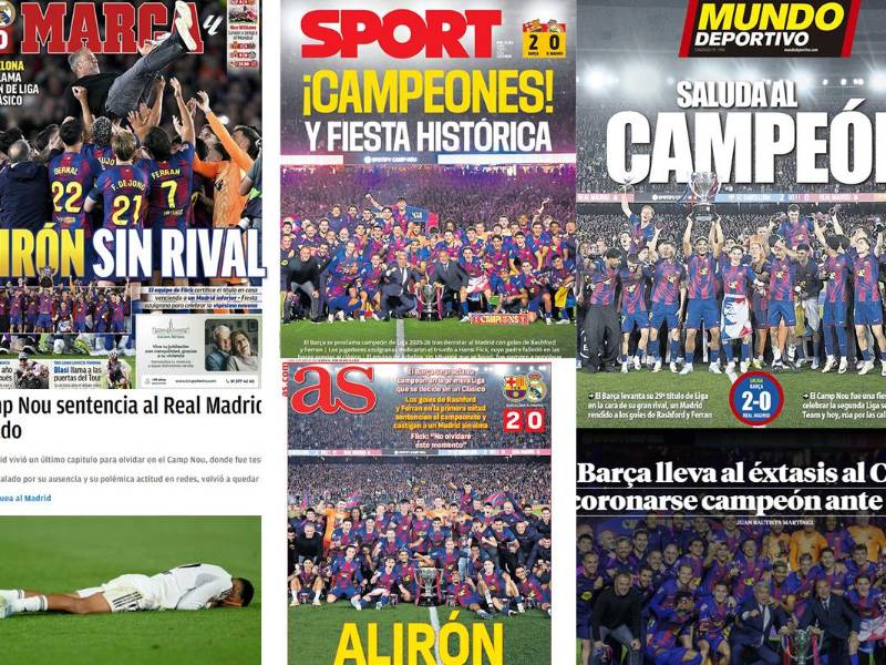 Lo que dice la prensa tras la consagración del Barcelona en LaLiga y señalan al nuevo técnico que tendrían los blancos.