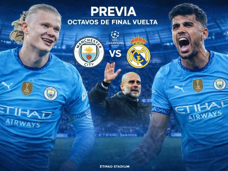 La alineación del Manchester City para enfrentar al Real Madrid en la vuelta de los octavos de final de la UEFA Champions League sugiere un equipo pensado para asumir riesgos ofensivos y dominar la posesión con el objetivo de remontar el 3-0 adverso de la ida.