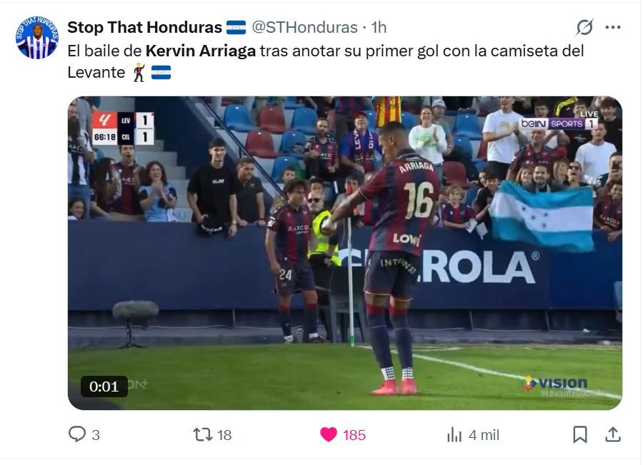 Es dueño del Levante y es una bestia: aficionados explotan tras el gol de Kervin Arriaga en España