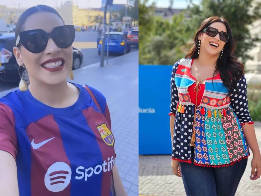 El motivo especial por el que Carolina Lanza, famosa presentadora hondureña, estuvo en el Barcelona - Sevilla