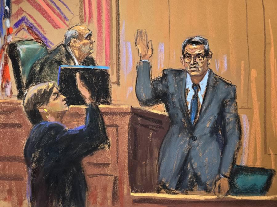 Las primeras imágenes de Juan Orlando Hernández, expresidente de Honduras, declarando en su juicio en Nueva York