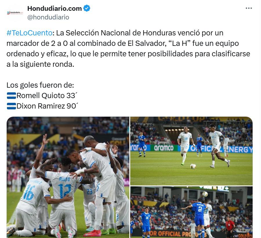 Honduras enmienda el desastre y El Salvador, al borde de la eliminación, las redes explotan con el triunfo catracho en Copa Oro
