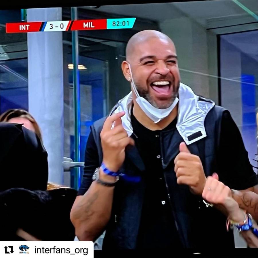 ¡Al borde de las lágrimas! Así fue el regreso de Adriano a Italia para ver el Inter vs Milan ¿Y esa chica?