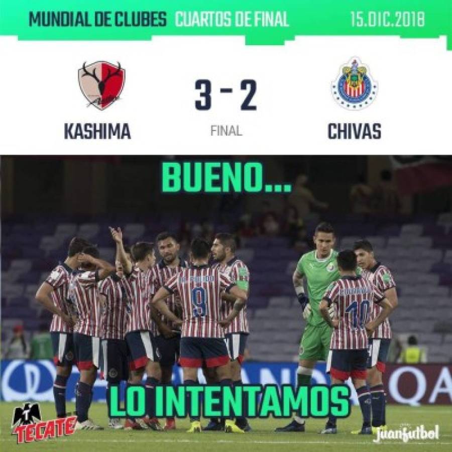 Hacen pedazos a Chivas con memes tras ser eliminado del Mundial de Clubes por el Kashima