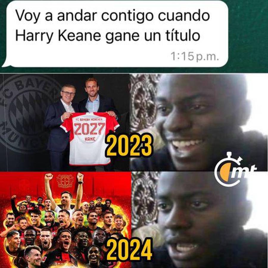 La maldición de Harry Kane: memes lo destruyen tras título del Leverkusen en la Bundesliga